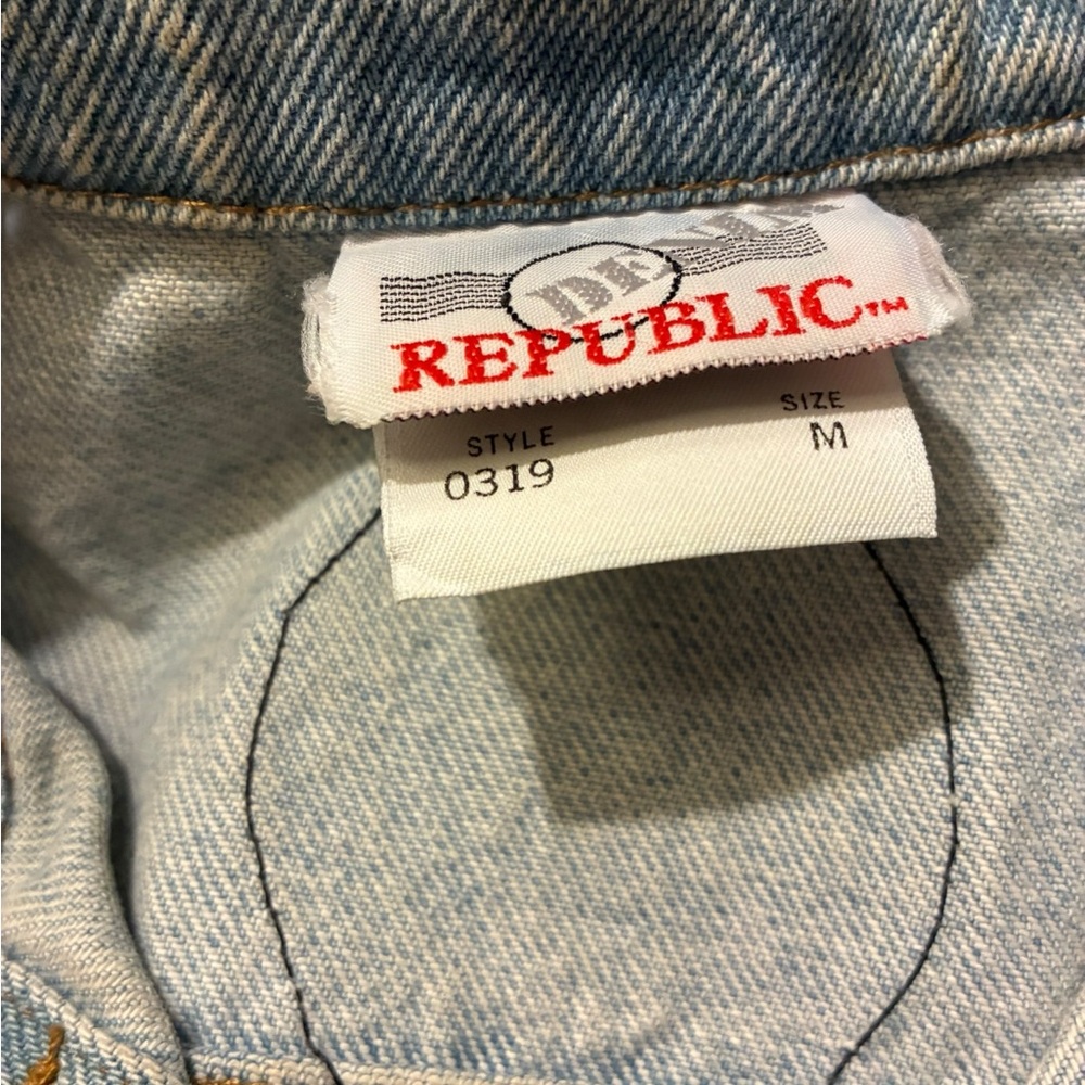 Vintage Denim Republic Harley Davidson Patch Biker Vest Women's Medium - Picture 8 of 10